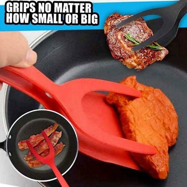 Stekspade för stekta ägg, multifunktionell, 2 i 1, non-stick, bakningstång för köksredskap, kökstillbehör (Röd) 2 st