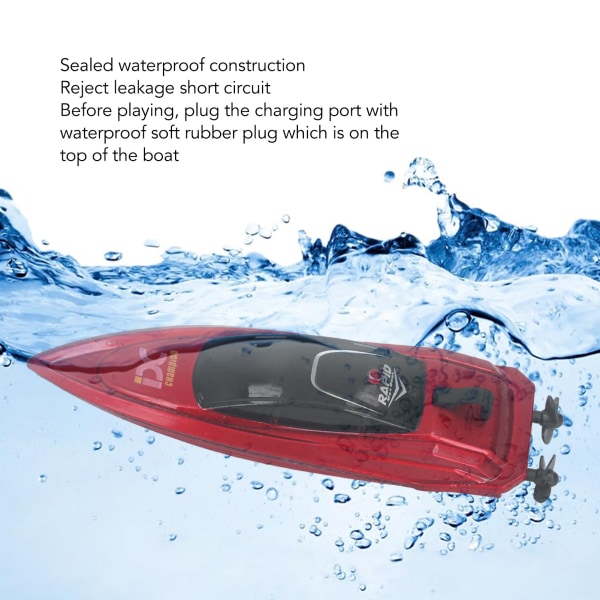 Høyhastighets USB-fjernkontroll Mini Speedboat Toy - Rød Red