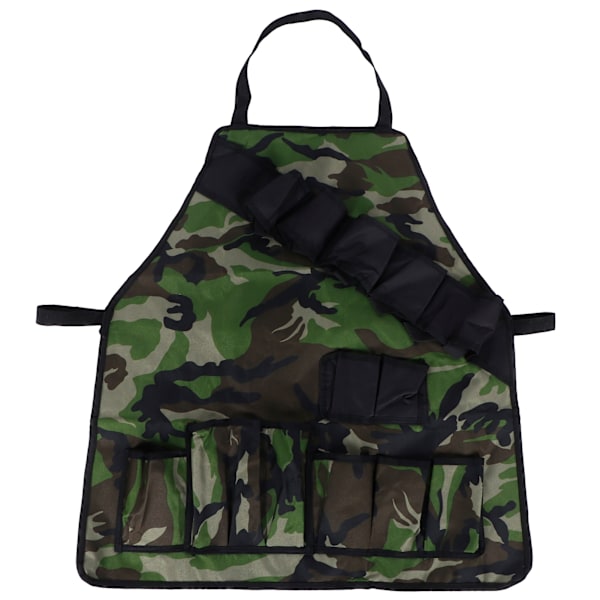 Multi-Pockets Apron 600D Oxford Fabric Camouflage Picnic Barbecue Aprons WaterproofMilitary Green