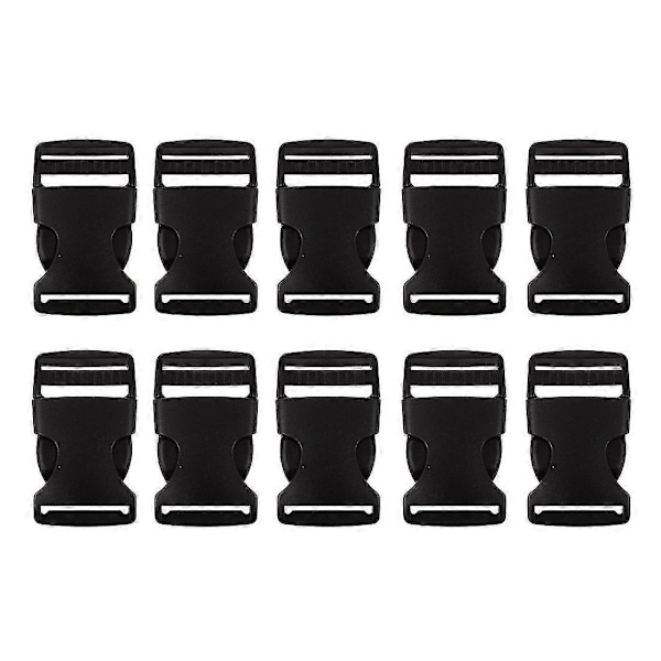 10 st 1\" 2,5 cm breda snabbspännen i plast, svarta, Zekai