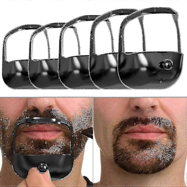5 st Skäggformare Getmustasch Trimmer Verktyg Ansiktshår Styling Mall För Män Svart