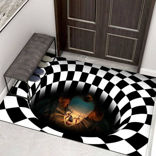 Halloween 3D Klovn Illusionsdørmatte 50*80cm