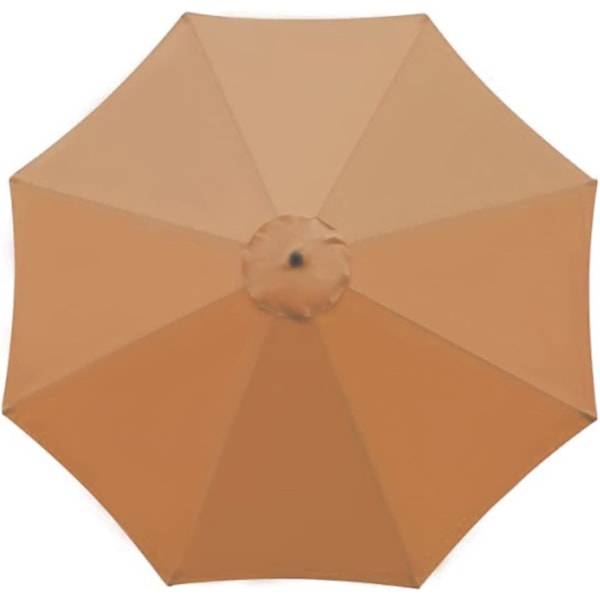 Erstatningstrekk for parasoll - 8 ribber - Diameter 2,7m - Vanntett - UV-beskyttelse - Erstatningsstoff - Khaki (farge)