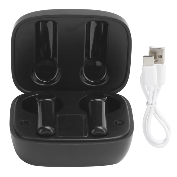 Bluetooth 5.0 hörlurar Trådlösa LED Dislay hörlurar Half inEar Stereo Sports Earbuds (svarta)