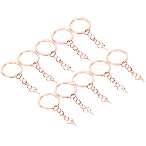 10 stk dekorationsnøglering nøglering dele med skrue øjenål stik DIY tilbehørRose Gold 30mm / 1.2in