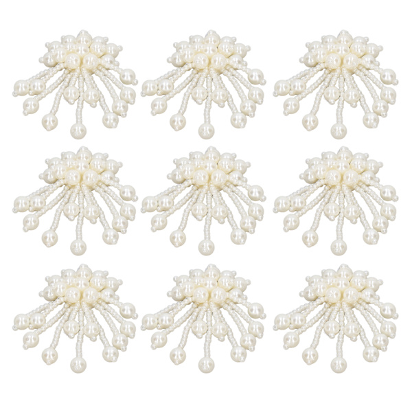 10 st Faux Pearl Blomster Tassel Utsökt Elegent 4cm Bredd Dekorativa Tillbehör för DIY Kläder Skor Väskor Gardiner