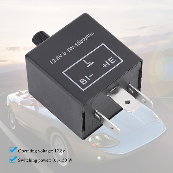 CF14KT Universal 3-pins 12.8V 0.1W-150W Justerbar LED Blinklysrelé for bil