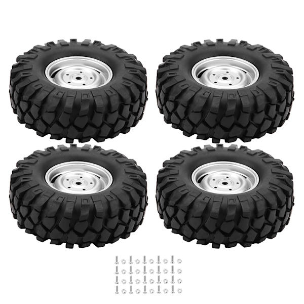 4 kpl Pyöränrenkaat Kumirenkaat navoineen 1/10 RC Crawler -maastokuorma-autolle