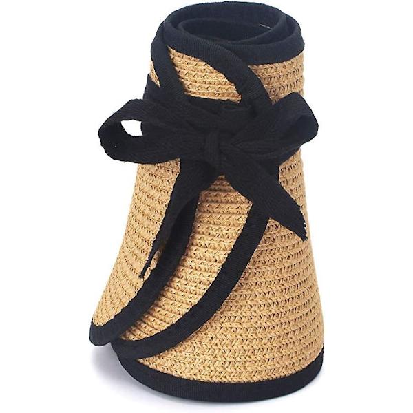 Säädettävä naisten beige olkihattu rannalle, matkoille ja kesään