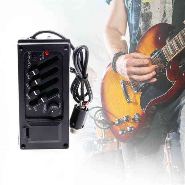 Gitarr Pickup EQ Klassisk Trä Akustisk Elektrisk Låda BASS MIDD TREB PRES Pickup 7545R
