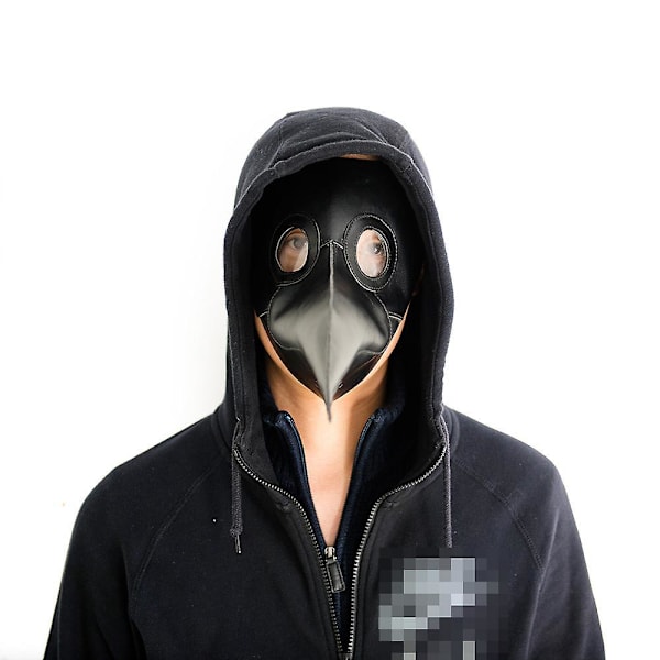 Steampunk Pestelege Bird Maske Lang Nese Cosplay Halloween Kostyme Tilbehør Svart