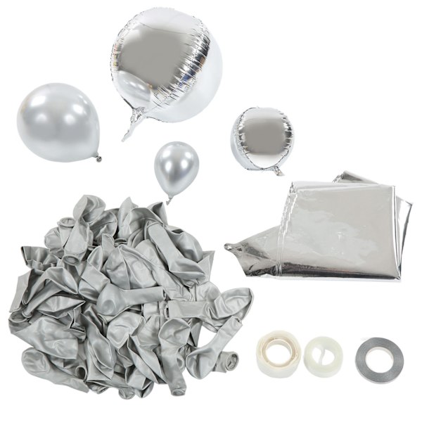 Ballong Garland Kit Smukke Naturlige Latex Materiale Holdbar Bred Anvendelse Fest Balloner til Fest Bryllup FerieSølv