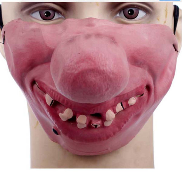 Rolig festmask för vuxna Latex Clown Cosplay Halvt ansikte Hemsk Skrämmande mask Maskerad Halloweenfest Karneval Födelsedagspresent