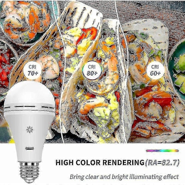 USB Uppladdningsbar Lampa Med Fjärrkontroll, 7W LED Batterilampor, E27 Touch Dimbar Lampa Med Timerfunktion, Utomhus Camping Nödsituationer