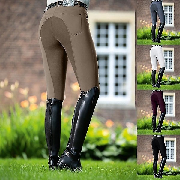 Equestrian High Waist Skinny Trousers för kvinnor L Vit