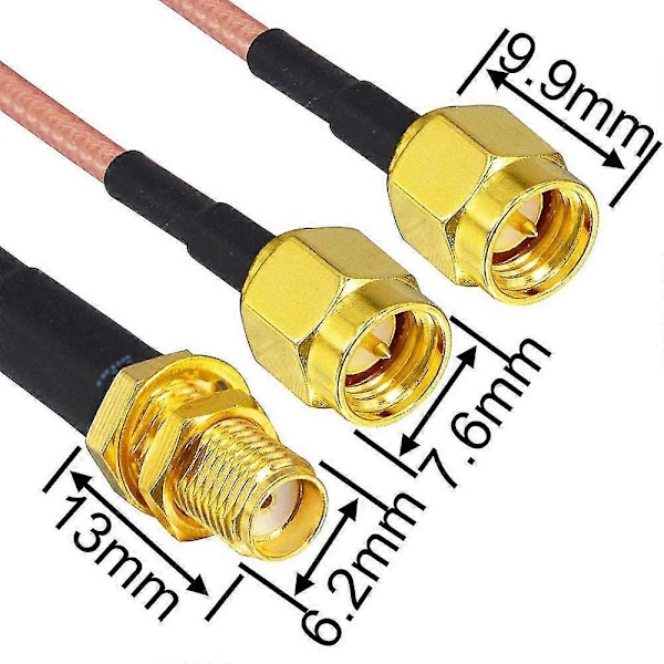 Wifi Antennin Koaksiaalikaapeli SMA Naaras - Y-tyyppinen 2x SMA Uros Jakaja Yhdistäjä Jatkojohto