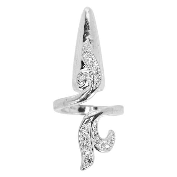 Kvinder Fingernegl Ringe Charmerende Rhinestones Negle Cover Ring til Negle Art Dekoration Sølv Halefinger