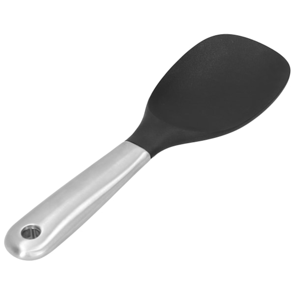 Silikonrisetssked i rostfritt stål, non-stick-panna, risets serveringssked med upphängningshål, köksredskap
