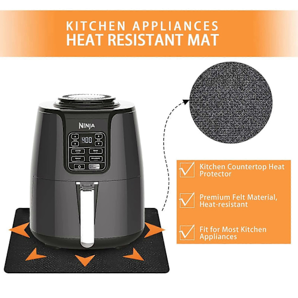 4 stk. Varmebestandig Matte for Air Fryer, Air Fryer Beskyttelsesmatte