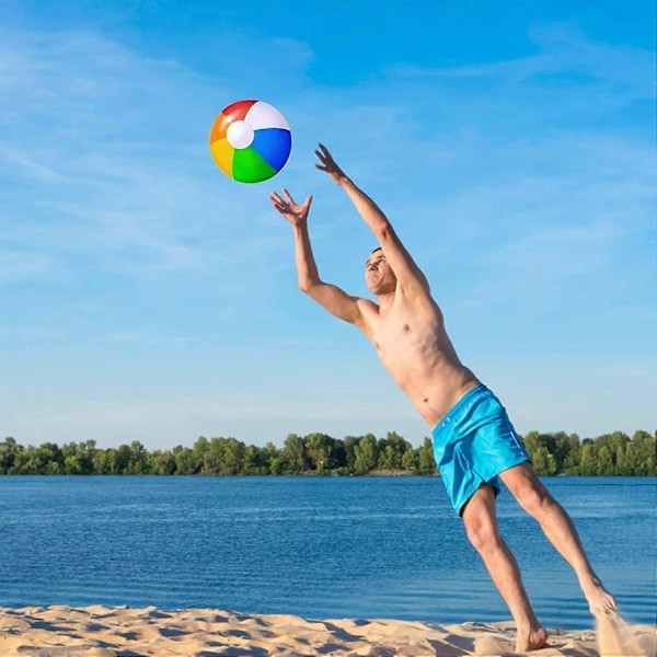 4 stk. strandbolde, oppustelige strandbolde, til strandpoolparty, badelegetøj strandbolde børn voksenbolde legetøj til sommerstrandparty, poolbolde.