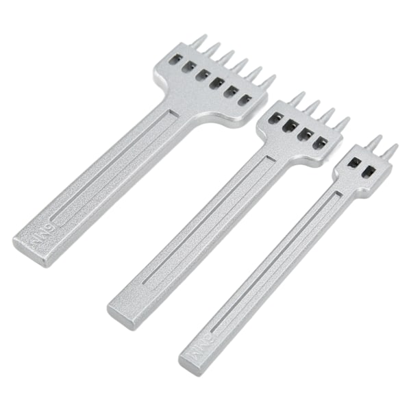 Lærpinner i 2, 4 og 6 tenner - Sinkpinner i sinklegering - Hvit, fin glans - Stor åpning - Speilblank overflate - Sydd - 6 mm