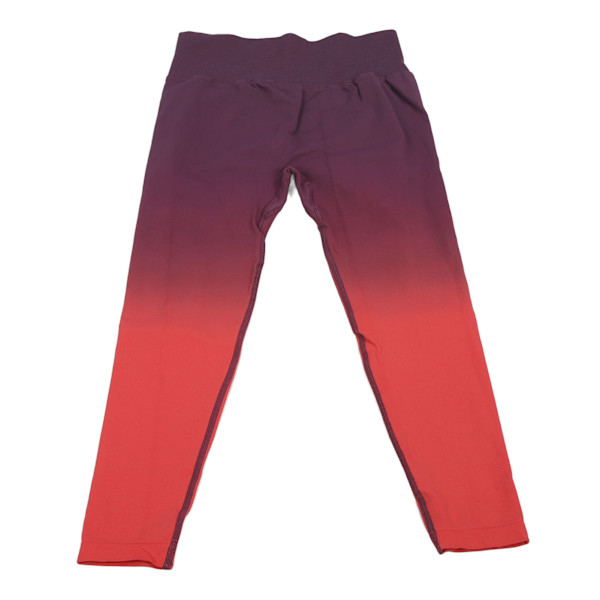Kvinnor Höftlyftsbyxor Röd Lila Gradient Färg L Storlek Högmidjade Leggings för kvinnor