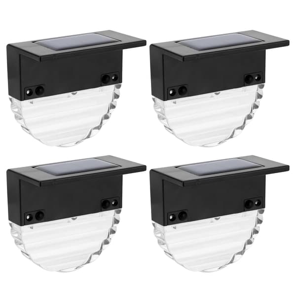 4 stk. Solar Deck Lights LED Farverig Vandtæt Trappe Gård Varm Dual-Mode Hegn Have