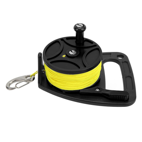 Dykkereeler Ankertau Spole Finger Reel Multifunksjonell med Klips 83m Wire for Hule Eksil Dykking Svart Hjul
