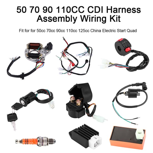 50 70 90 110CC CDI Kablage Montering Ledningssats ATV Elstart QUAD