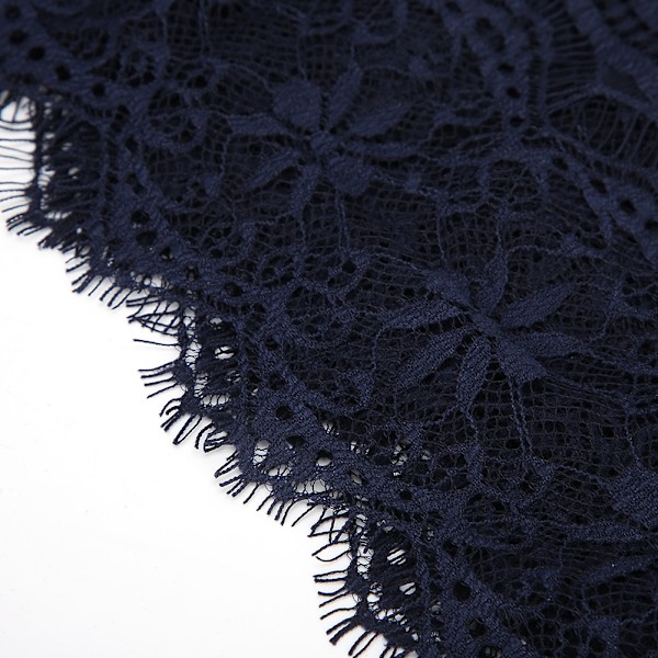 14,5 cm polyester silke kläder broderi spets DIY klänning hantverk tyg kläder dekoration marinblå