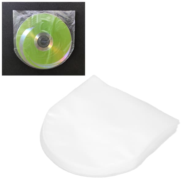 100 st CD/DVD Innerfickor Transparent Plastficka för 5 tum CD och DVD Miniförvaring