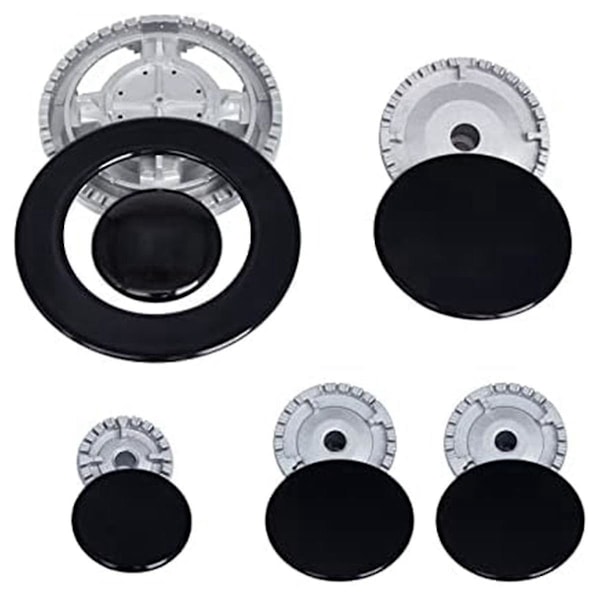 Uppgraderingsset för spislock, ugn, gasspisbrännare, krona, flammskydd, kompatibelt kökspassform, kompatibla spishandtag, lockset-B8