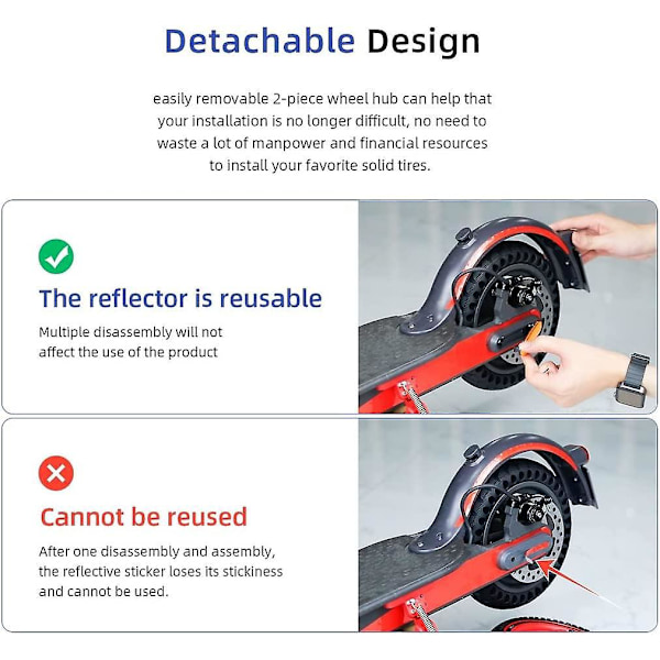 Reflekterende hjulkapselstrimmel til Xiaomi M365, Pro, 1s, Essential, Pro2, Mi3