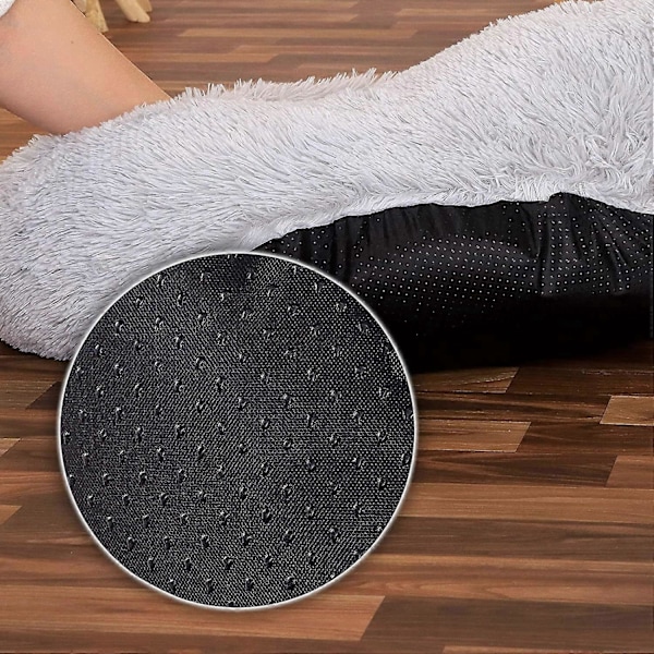 Rund Hundekurv Kattepude Donut Kurv 70 cm Udvendige Mål Lysegrå