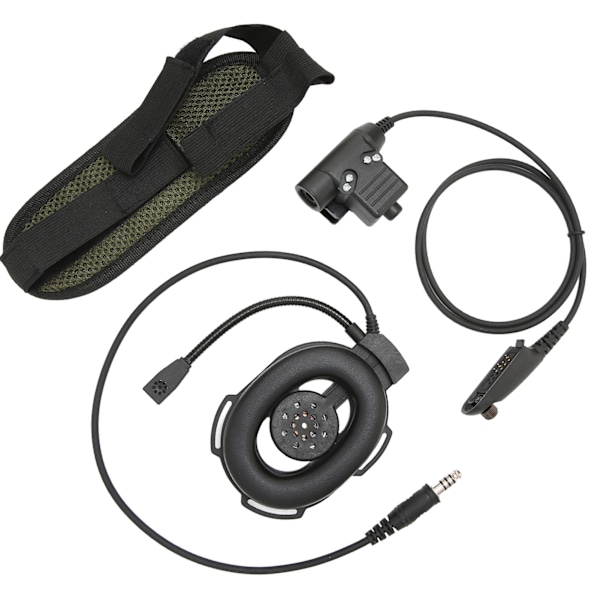 HD01 Militær Jakt Hjelm Headset Walkie Talkie Headset for Motorola GP338 GP‑328 og Andre Walkie TalkiesSvart