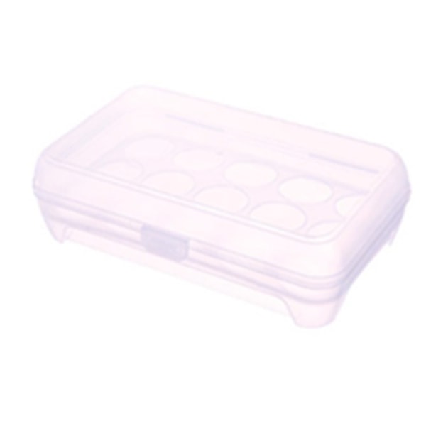 1 st Äggförvaringslåda 15 rutnät Plastbricka Kylskåp Organizer(transparent)