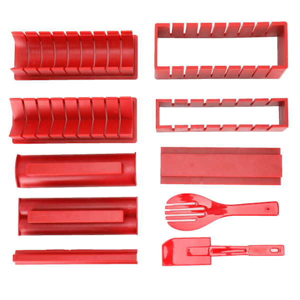 DIY Sushi Making Kit Plastik Japansk Sushi Maker Ris Rulleform Køkken Tilbehør Rød