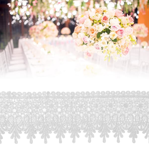 5 Yards Polyester Garn Trim Bånd Håndverk DIY Sy Tilbehør Klesdekorasjon (Hvit)
