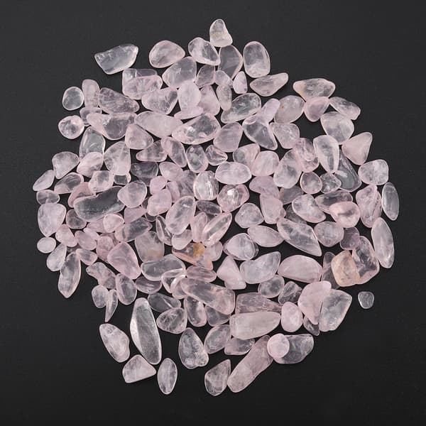 Tumlet Stein Chips Knuste Naturlige Krystallkvartsbiter (Rosa)