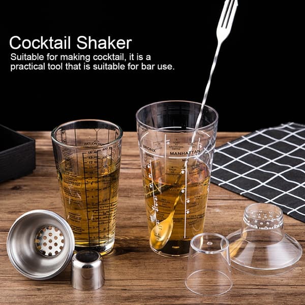 Cocktail Shaker Drink Mixer Blandeværktøj Bartender Bar Tilbehør med Skala