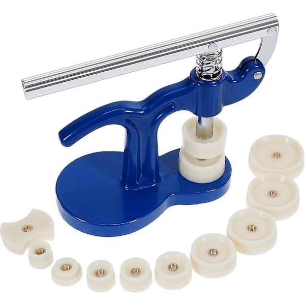 Komplett kit (13 delar) kompatibelt med klockreparation, med stift-/urmakarpress och 12 stansar inkluderade