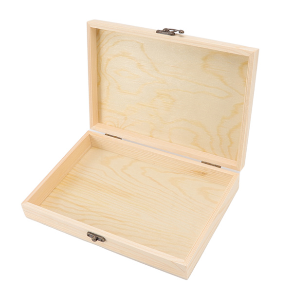 Cigar Humidor i trä, rektangulär, furu, rustik, stor kapacitet, DIY, cigarrförvaringslåda med lock för te, kalligrafi, cigarrer
