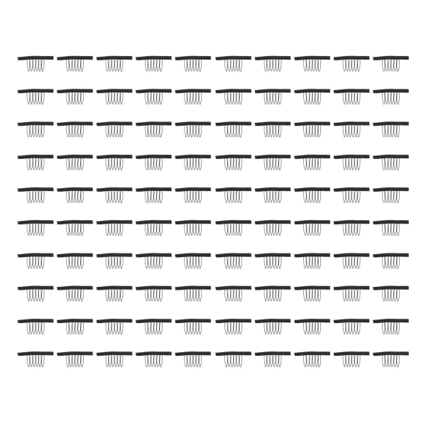 100 STK Parykk kamklemmer rustfritt stål 6 tenner hårstykke Nettinghette Snaps Forlengelse hårklips