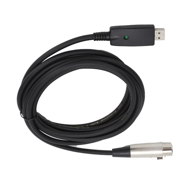 JORINDO 3 meter USB til XLR-kabel han til 3-bens hun mikrofonkabel forlængerledning