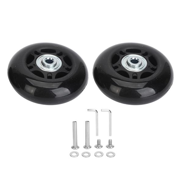 2 stk. bagagekuffert udskiftningshjul universelle gummi drejehjul lejer reparationskits med installationsværktøj 68x24mm / 2.7x0.9in
