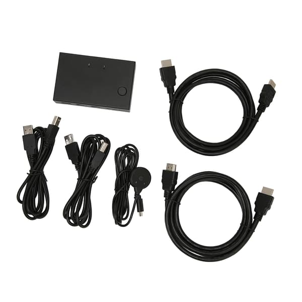 KVM Switch 2 Port Plug and Play USB HUB 4K 30Hz HD Multimedia Interface KVM Switch til PC Printer Mus Tastatur