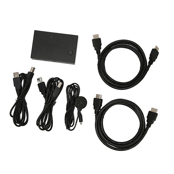 KVM-switch 2 portar Plug and Play USB HUB 4K 30Hz HD Multimedia Interface KVM-switch för PC-skrivare Mus Tangentbord