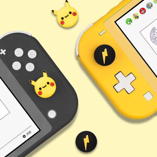 Cat and Star (4 stk)-Grip Caps Kompatibel med Switch & Switch Lite, bløde silikone Grip Caps til Joy-Con Game Controller, 3D Analog Cover