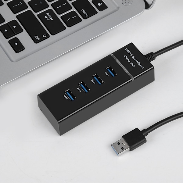 4-portars USB3.0 HUB Laddningsdockningsstation 5 Gbps Charging Hub Adapter för telefon/surfplatta/PC/Windows