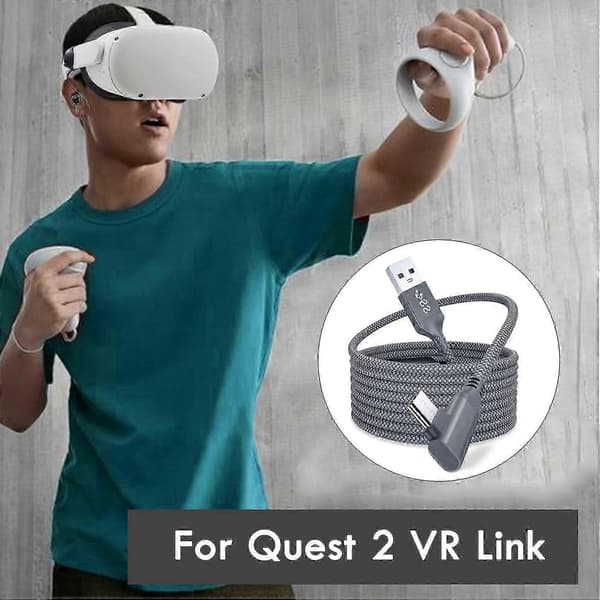 5M laddningskabel för Oculus Quest 2 Link Headset USB 3.0 Typ C Dataöverföring Typ-C till USB-A Grey